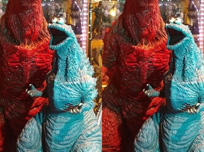 Godzilla Cookie Monster Kaiju Miniature for games 3d printed