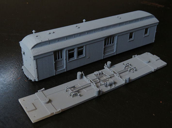 C&amp;S Baggage/RPO Cars 10, 11, 12 BODY ONLY 3d printed Body and floor shown. Floor is available separately on this site.