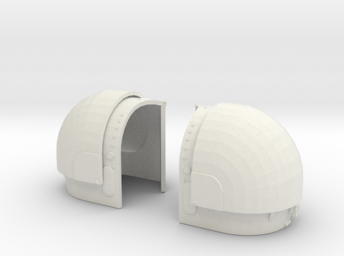 1/100 DKM Bismarck funnel searchlight housing set 3d printed