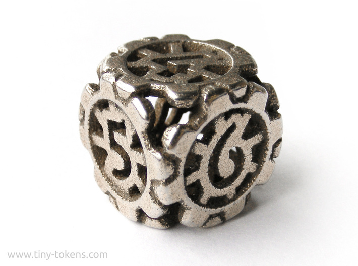 Sprocket Gear D6 (six sided gaming dice, 16 mm) 3d printed