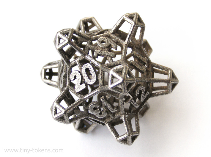 Crystal Lattice Dice, D20 - Spindown Life Counter  3d printed 