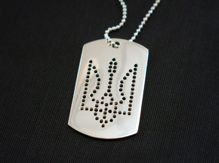 Dog Tag - Coat of Arms of Ukraine - Dots - #P4 3d printed