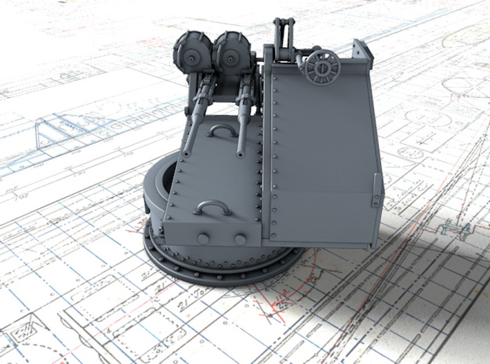 1/35 Twin 20mm Oerlikon Powered MKV Mount 3d printed 3d render showing product detail