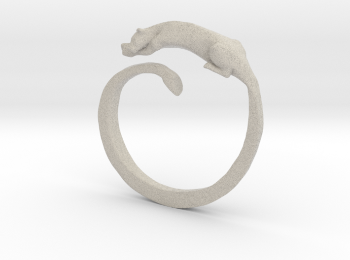 Sleeping Lioness Ring 3d printed
