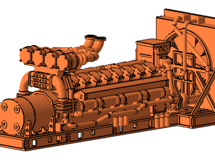 1/50th V-16 type marine or machinery Engine 3d printed 