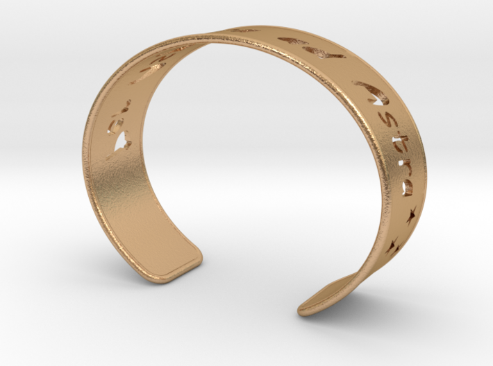 Cuff Bracelet Per Aspera ad Astra 3d printed
