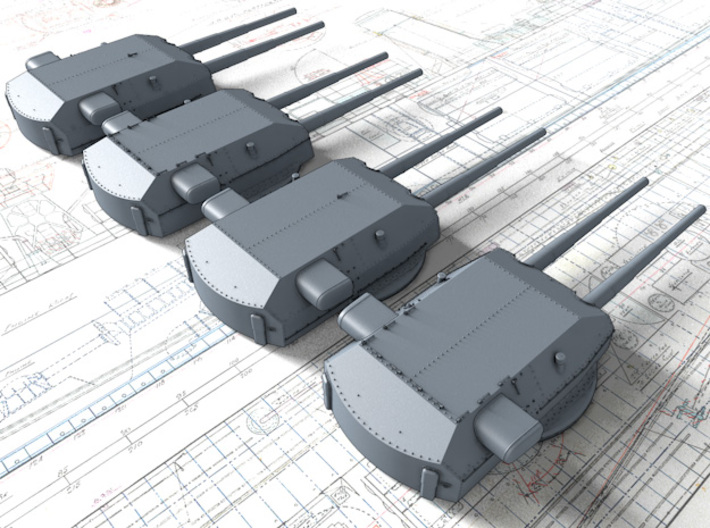 1/192 H Class 40.6 cm/52 (16") SK C/34 Guns 3d printed 1/192 H Class 40.6 cm/52 (16") SK C/34 Guns