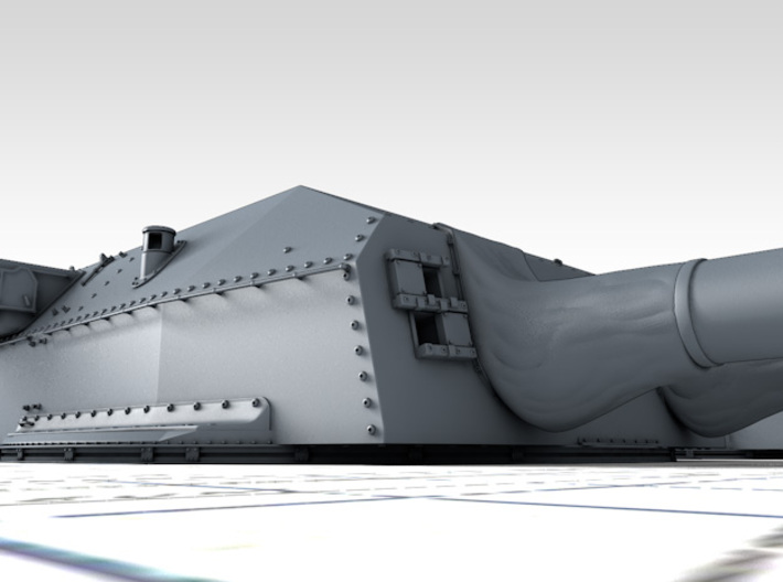 1/400 H Class 40.6cm (16") SK C/34 Guns Blast Bags 3d printed 3D render showing Anton and Dora Turret detail