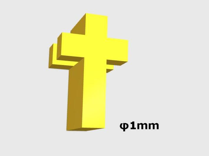 Tiny Cross (1 hole) 3d printed