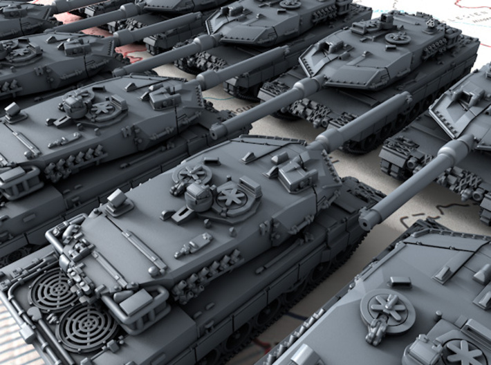 1/600 Leopard 2A6 MBT w. Rotating Turret x10 3d printed 1/600 Leopard 2A6 MBT w. Rotating Turret x10