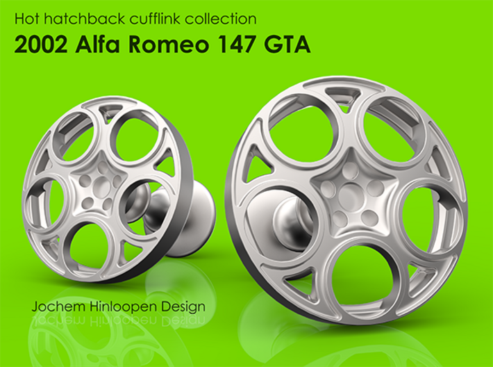 2002 Alfa Romeo 147 GTA Cufflinks 3d printed 