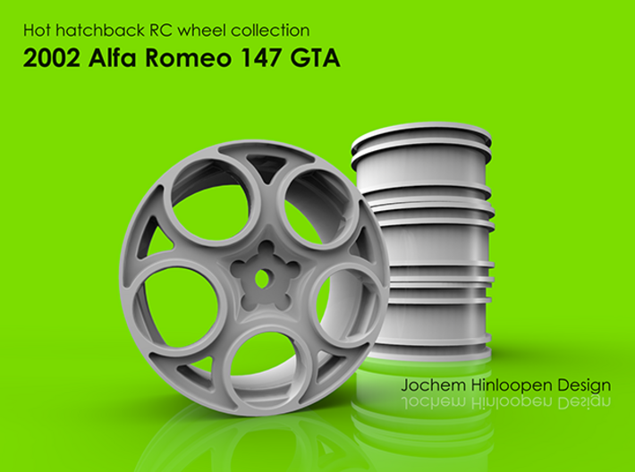 2002 Alfa Romeo 147 GTA 1/10 RC wheel 3d printed