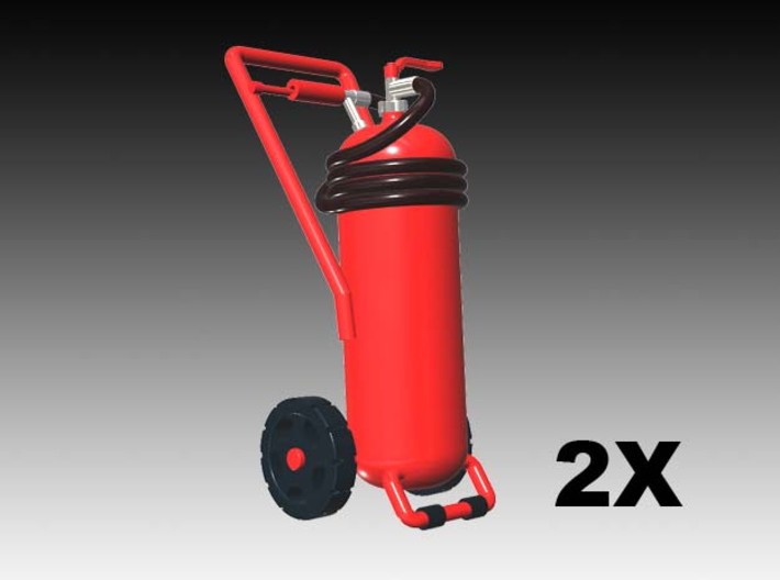 Wheeled fire extinguisher - 1:50 - 2X 3d printed 