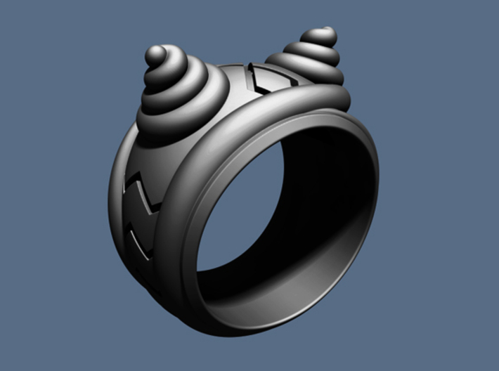 Smiley Cat Ring - Size 8 1/2 (18.54 mm) 3d printed 