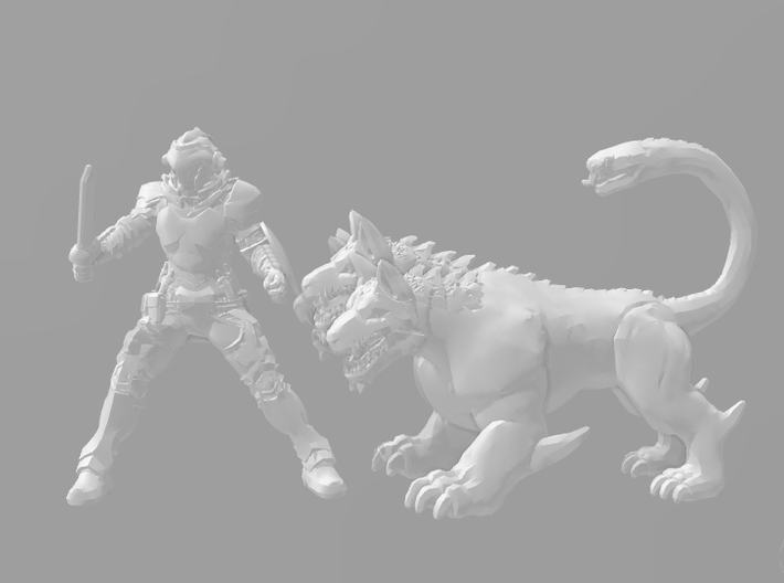 Cerberus dog 1/60 miniature for games and rpg 3d printed