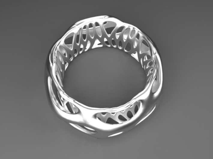 Chunky Voronoi​ Sterling Silver / Gold Bracelet 3d printed 