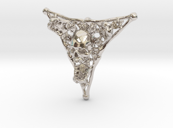 Human Skull Pendant Jewelry Necklace Triangle Bone 3d printed
