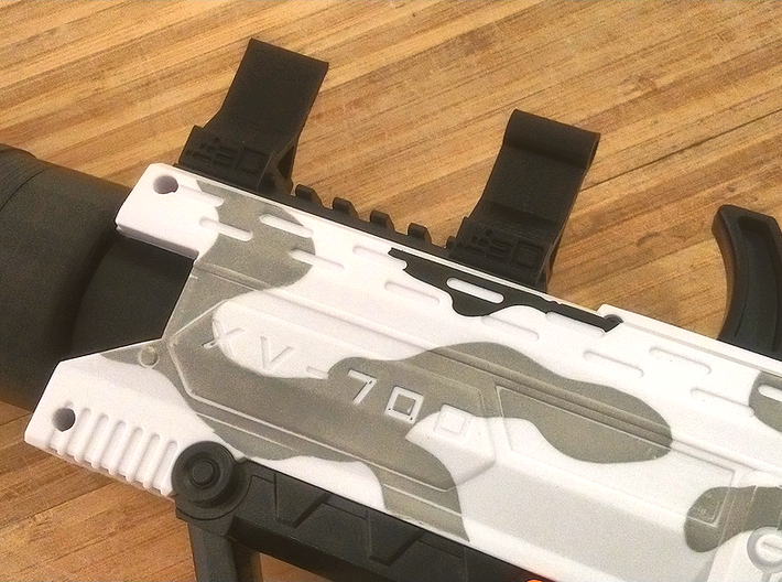 Raised Iron Sights for Nerf Rival Rail 3d printed 