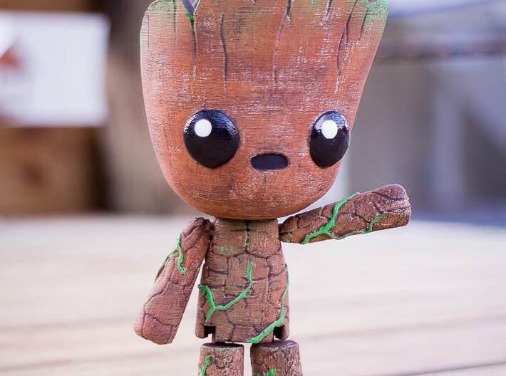 Baby Groot articulated Planter 3d printed 