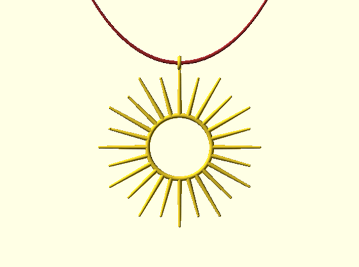 Sun Pendant 3d printed Digital image