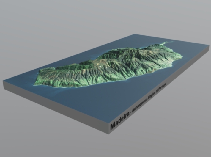 Madeira Island Terrain Map 3d printed 