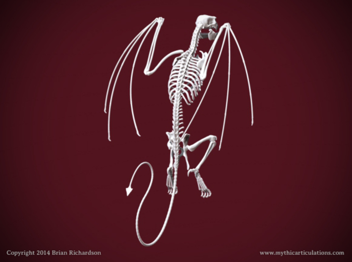 Wyvern Skeleton Perched  3d printed 