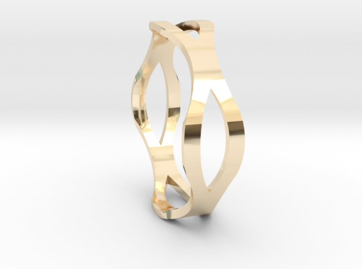 Curvy Round Ring 3d printed