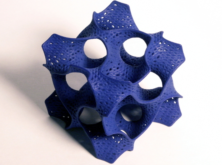 Schoen's Gyroid (Small Version) 3d printed Gyroid in Blue Polished Strong and Flexible