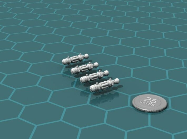 Earther OTVs (4) 3d printed Render of the models, with a virtual quarter for scale.