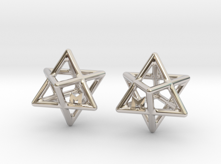 MILOSAURUS Tetrahedral 3D Star of David Earrings 3d printed