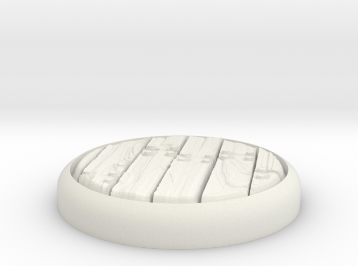 Planks 1&quot; Circular Miniature Base Plate 3d printed