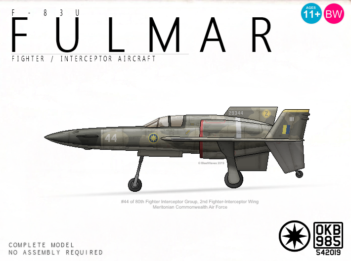 F-83U Fulmar Interceptor 3d printed