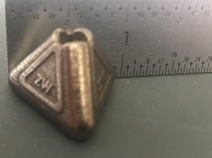 ZW Tools Tri-Bead 3d printed Actual Bead Photo in Polished Bronze