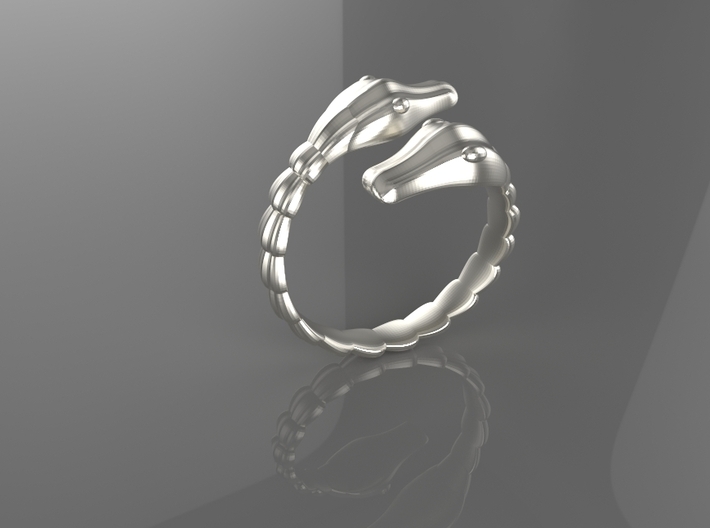 Double snake ring 3d printed 