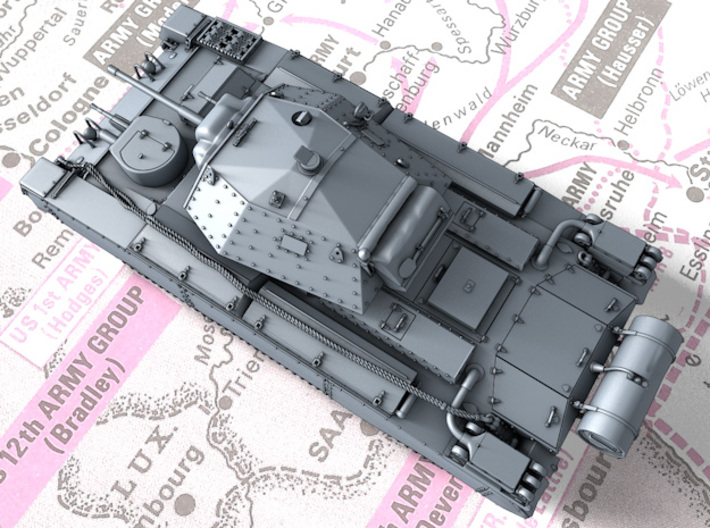 1/120 (TT) British Crusader Mk II Medium Tank 3d printed 3d render showing product detail