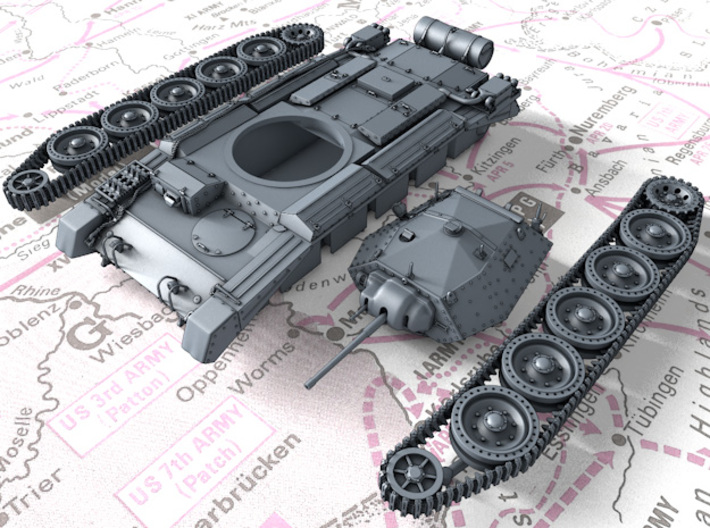 1/160 (N) Crusader Mk I Medium Tank 3d printed 3d render showing product parts