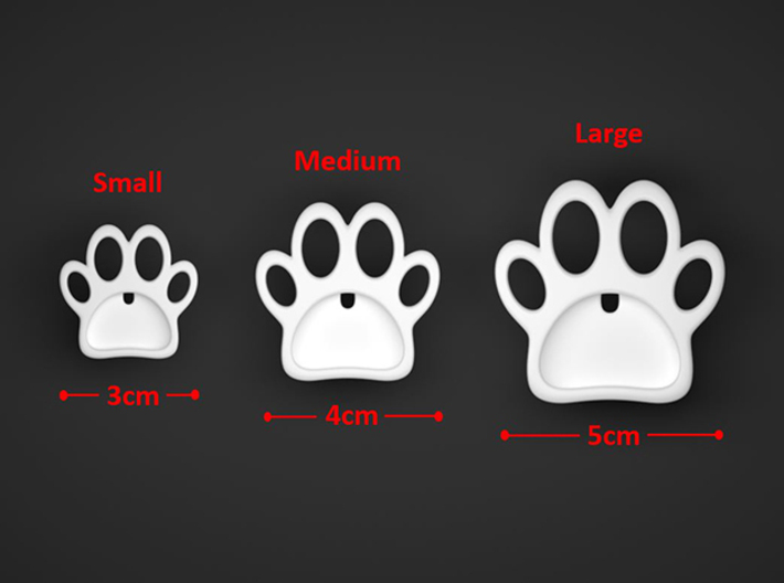 Paw Dog Necklace Pendant 3d printed Sizes to choose
