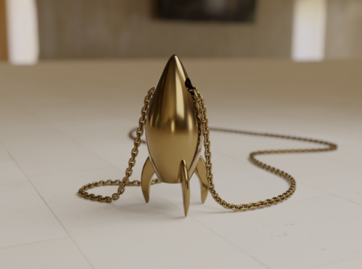 Rocket pendant 3d printed 