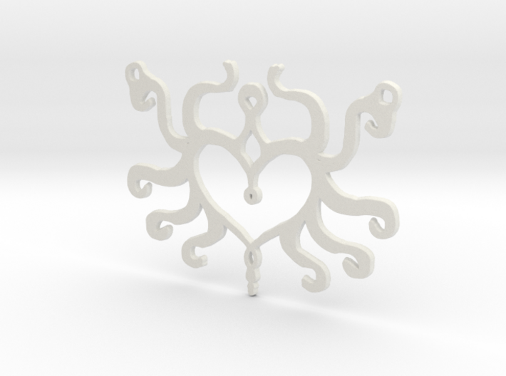 :Heart Tentacle: Pendant 3d printed