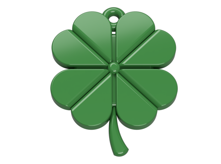 Pendant for Luck -- Four Leaf Clover 3d printed Illustrative 3D render