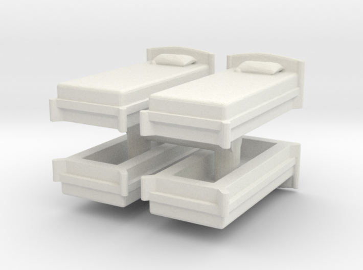 Single Bed (x4) 1/120 3d printed 