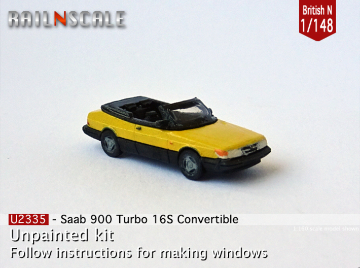 Saab 900 Turbo 16S Convertible (British N 1:148) 3d printed