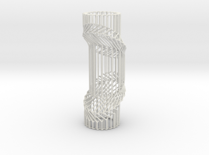 Wire Cylinder Zig-Zag with Double Diagonal Shift  3d printed 