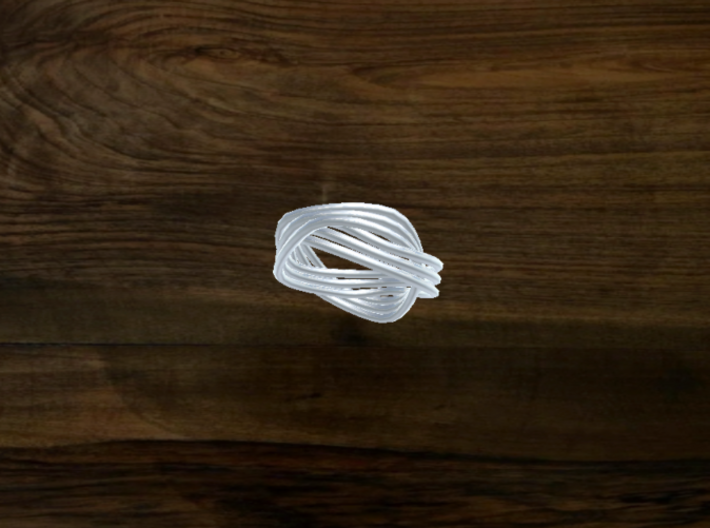 Turk's Head Knot Ring 2 Part X 3 Bight - Size 0 3d printed