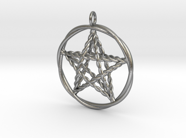 Pentacle pendant - woven 3d printed