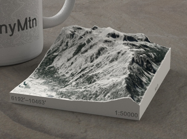 Jackson Hole in Winter, Wyoming, 1:50000 3d printed 