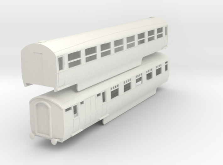 o-76-lner-silver-jubilee-E-F-twin-coach 3d printed