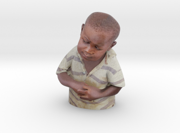 Skeptical African Child Bust 3d printed