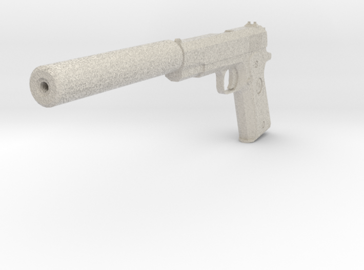 M1911 with Silencer Replica 3d printed