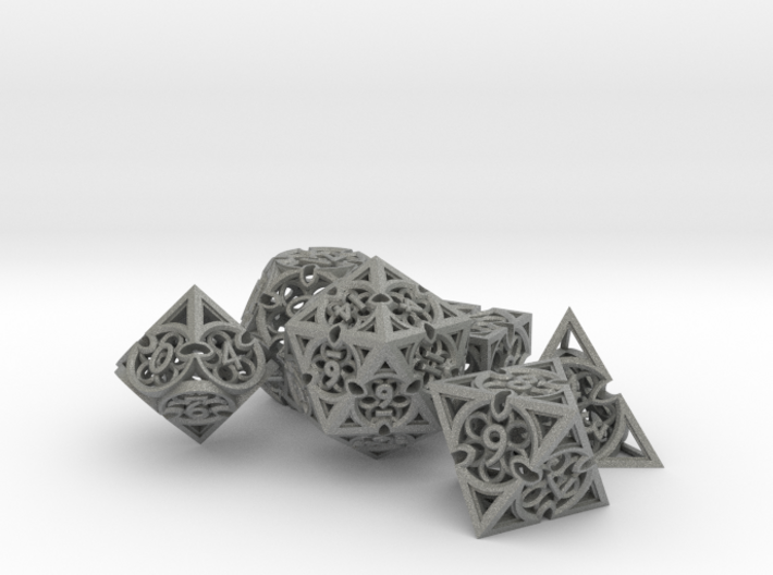 Gothic Rosette Dice Set 3d printed